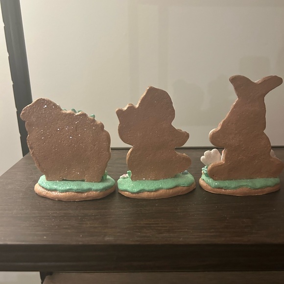 3 Easter Bunny Lamb Duck Gingerbread Cookie Figurines Valerie Parr Hill - Picture 2 of 5